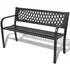 Charisa Outdoor Seating Bench - Black, Steel