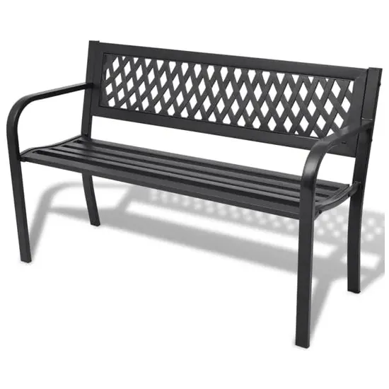Charisa Outdoor Seating Bench - Black, Steel image