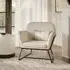 Charles Fabric Armchair with Black Frame - Ivory