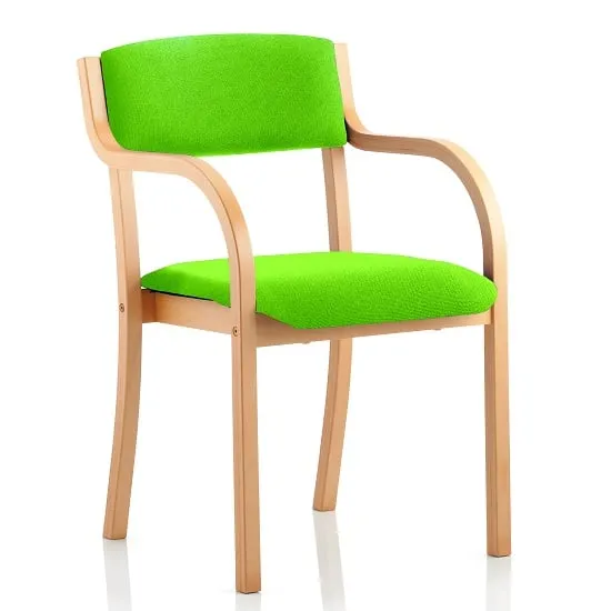 Charles Office Chair with Arms - Green, Beech
