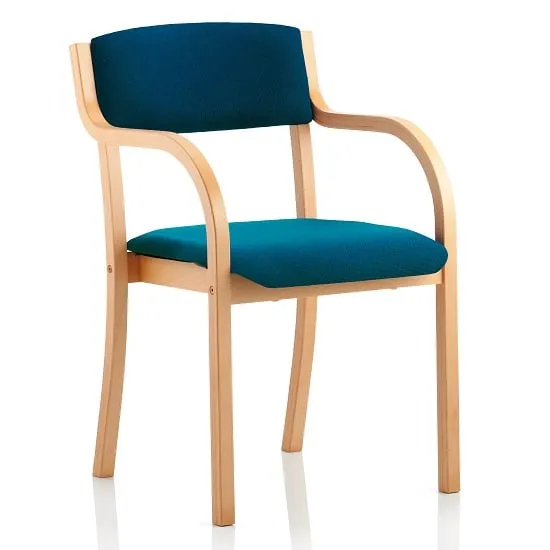 Charles Office Chair with Arms - Kingfisher, Beech