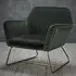 Charlies Velvet Armchair with Gold Frame - Racing Green