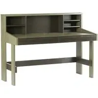 Charlotte Computer Desk with Shelves - Charcoal, Pine