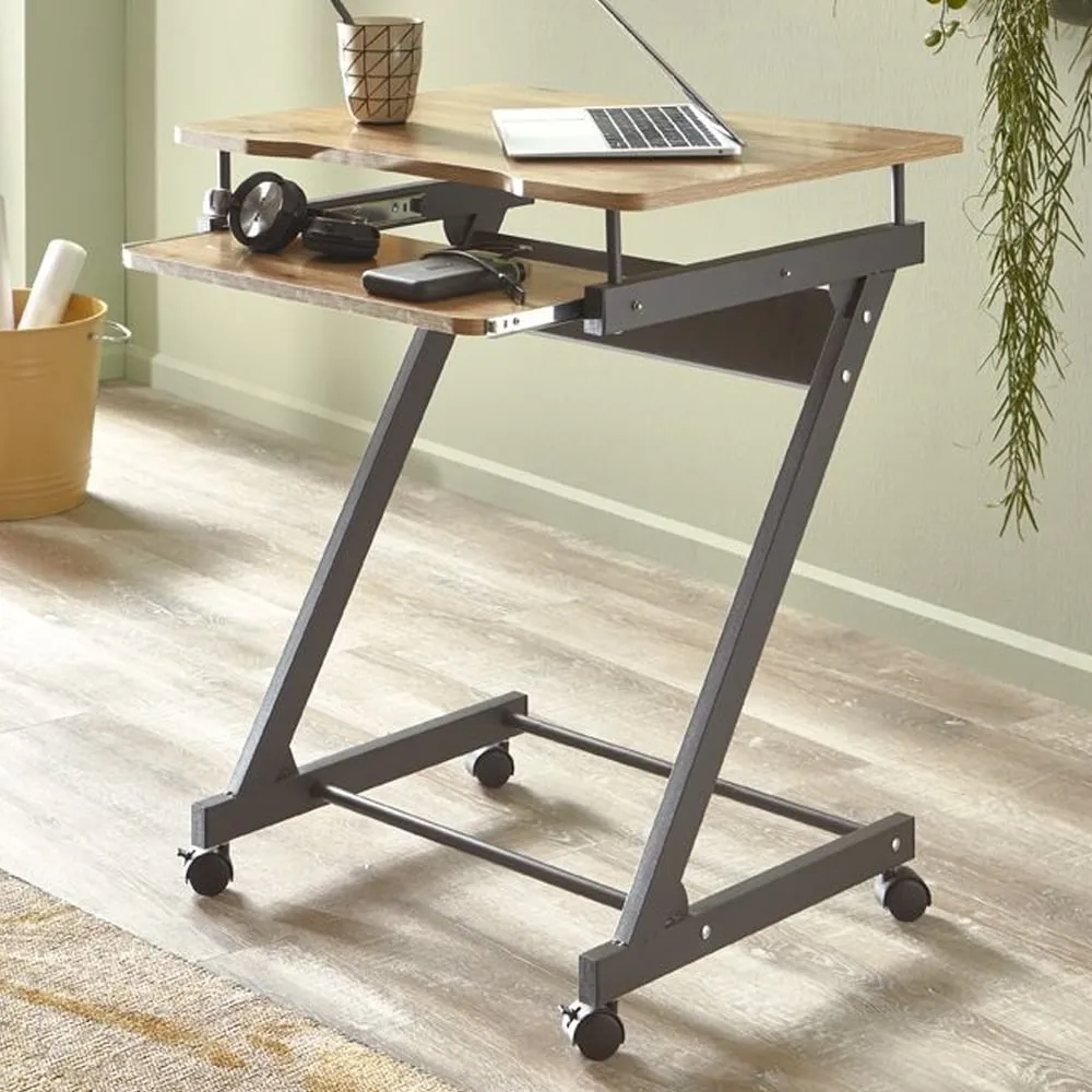Charlottesville Wooden Laptop Desk - Anthracite, Oak