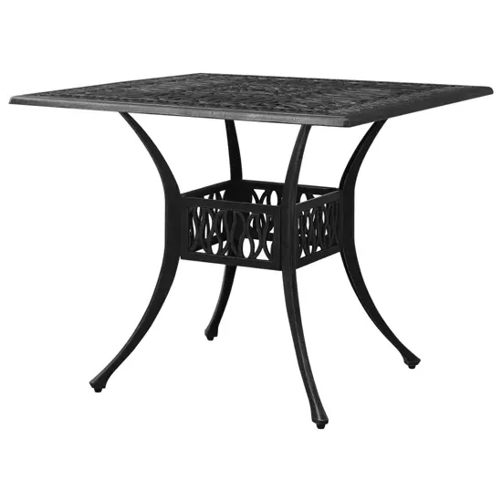 Charlton Garden Bistro Table with Umbrella Hole - Black, Cast Aluminium product