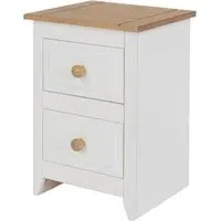Chatfield 2 Drawer Bedside Cabinet - White, Oak