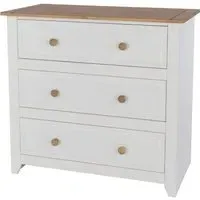 Chatfield 3 Drawer Chest - White, Oak