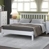 Chatfield Double Bed Frame - White, Oak