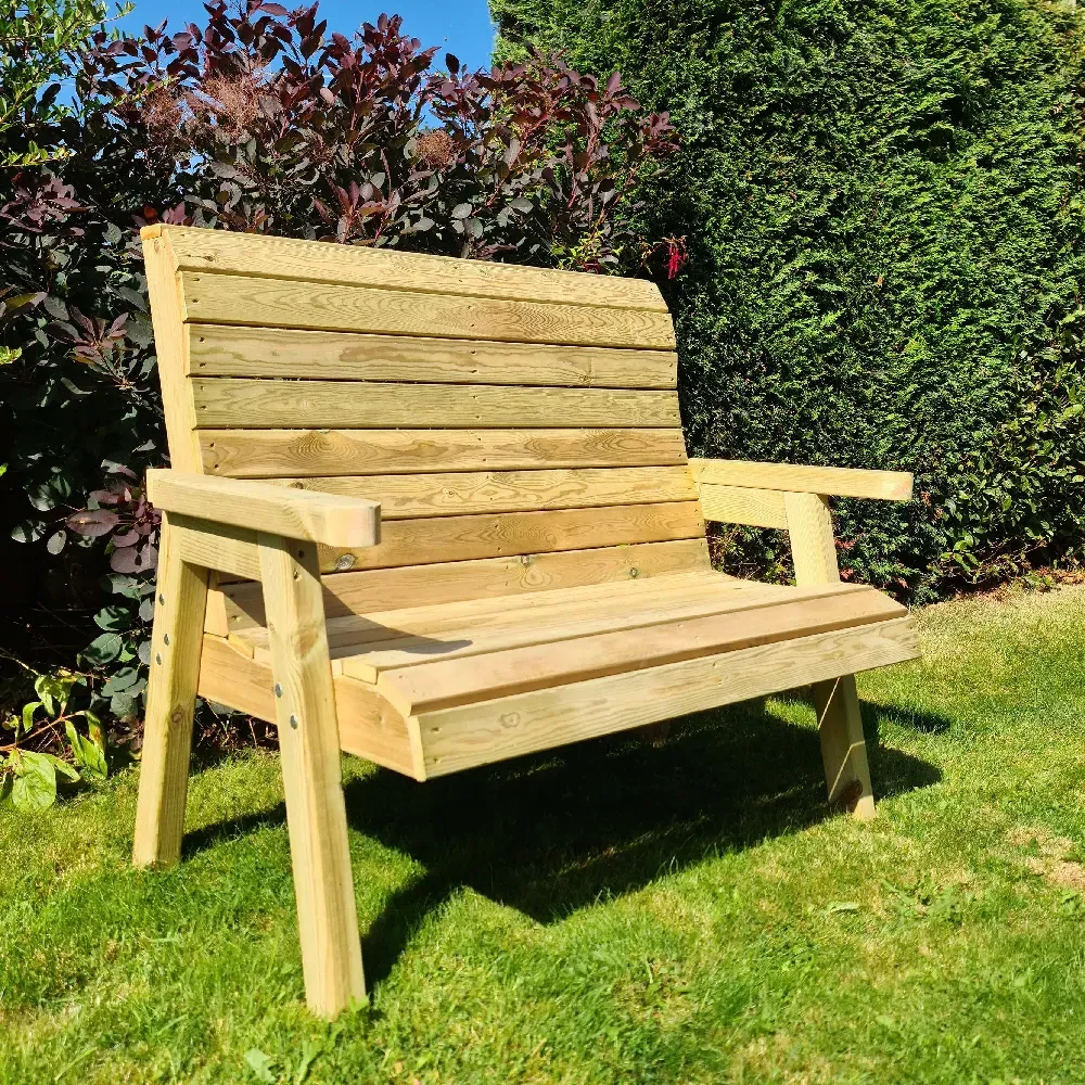 Chatham 2-Seater Garden Bench - Natural, FSC Wood image