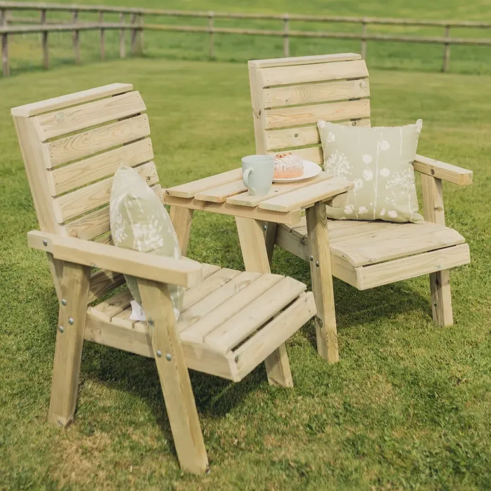 Chatham Angled Garden Love Seats - Natural image