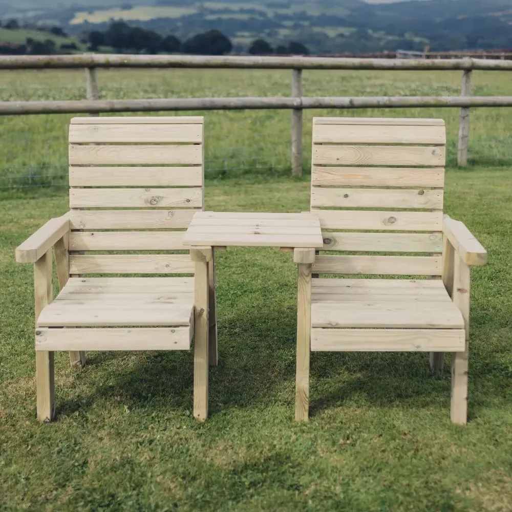 Chatham Straight Garden Love Seats - Natural
