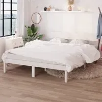 Chavez King Size Bed Frame - White, Pinewood