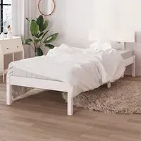 Chavez Single Bed Frame - White, Pinewood