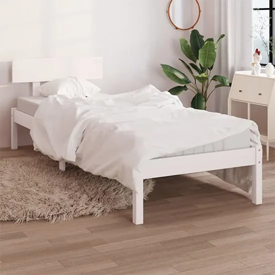 Chavez Single Bed Frame - White, Pinewood