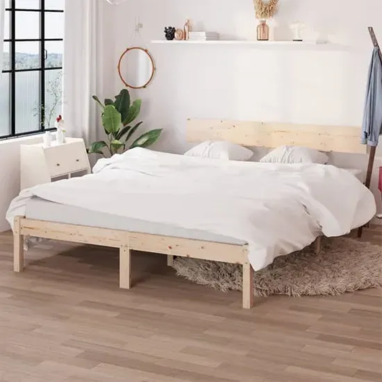 Chavez Small Double Bed Frame - Natural, Pinewood