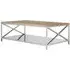 Chaw Coffee Table with Mirrored Shelf - Oak, Stainless Steel