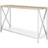 Chaw Console Table with Mirrored Shelf - Oak, Stainless Steel