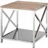 Chaw Square Lamp Table - Oak, Stainless Steel
