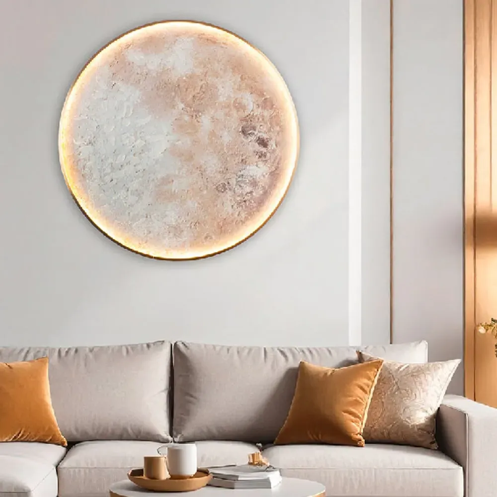Cheam Moon Canvas LED Wall Art - White, Grey product