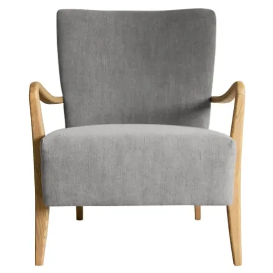 Chedworth Fabric Armchair with Wooden Frame - Charcoal image