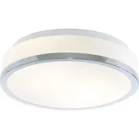 Cheese Large 2 Light Flush Light - White, Clear Glass