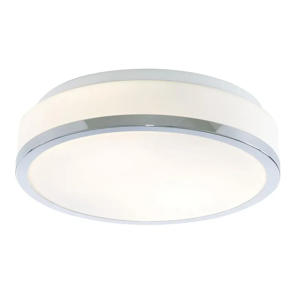 Cheese Large 2 Light Flush Light - White, Clear Glass