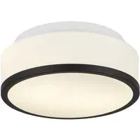 Cheese Small 2 Light Flush Light - White, Clear Glass