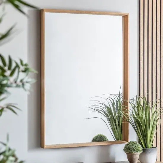 Chelan Rectangular Wall Mirror - Oak, Wood product