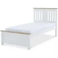 Chelsea Single Bed Frame - White, Oak