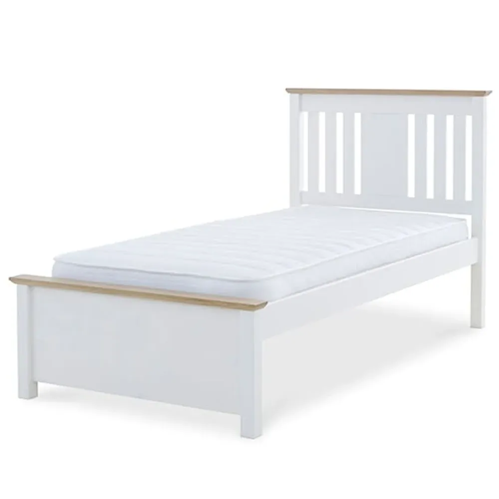 Chelsea Single Bed Frame - White, Oak