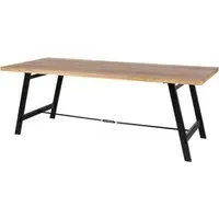 Cheney Large Dining Table with Black Metal Legs - Oak