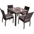 Cheney Rattan Outdoor Dining Table with 4 Side Chairs - Black Brown