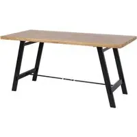 Cheney Small Dining Table with Black Metal Legs - Oak