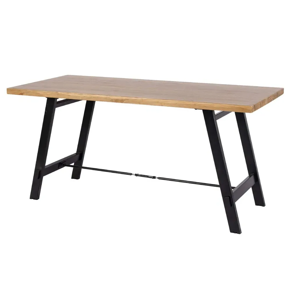 Cheney Small Dining Table with Black Metal Legs - Oak image