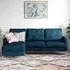 Cherokee L-Shaped Corner Sofa with Chrome Legs - Blue, Velvet