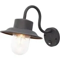 Chesham PIR Wall Light - Clear, Textured Black