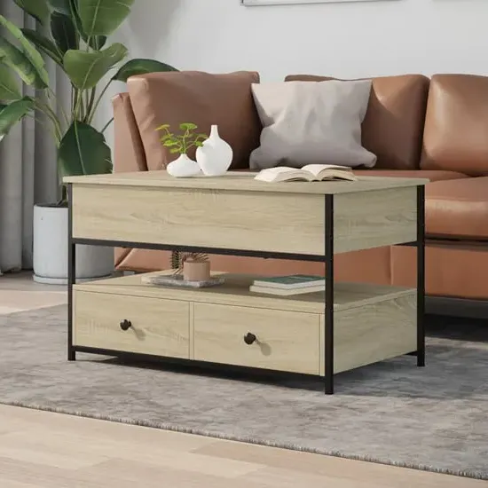 Chester Large Coffee Table with 2 Drawers - Sonoma Oak