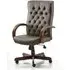 Chesterfield Office Chair with Arms - Brown, Leather