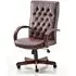 Chesterfield Office Chair with Arms - Burgundy, Leather