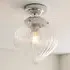 Cheston Ribbed Glass Flush Ceiling Light - Chrome