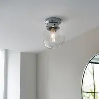 Cheswick Clear Glass Shade Bathroom Flush Light - Chrome