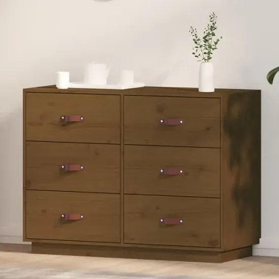 Cheta 6 Drawer Chest - Brown, Pinewood