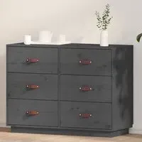 Cheta 6 Drawer Chest - Grey, Pinewood