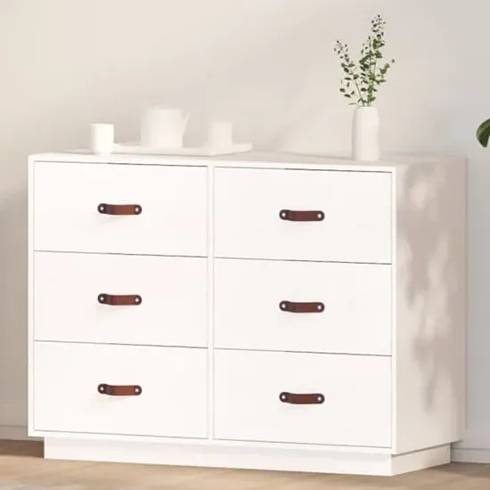 Cheta 6 Drawer Chest - White, Pinewood