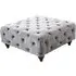 Chetek Square Ottoman with Deep Buttoning - Grey, Velvet