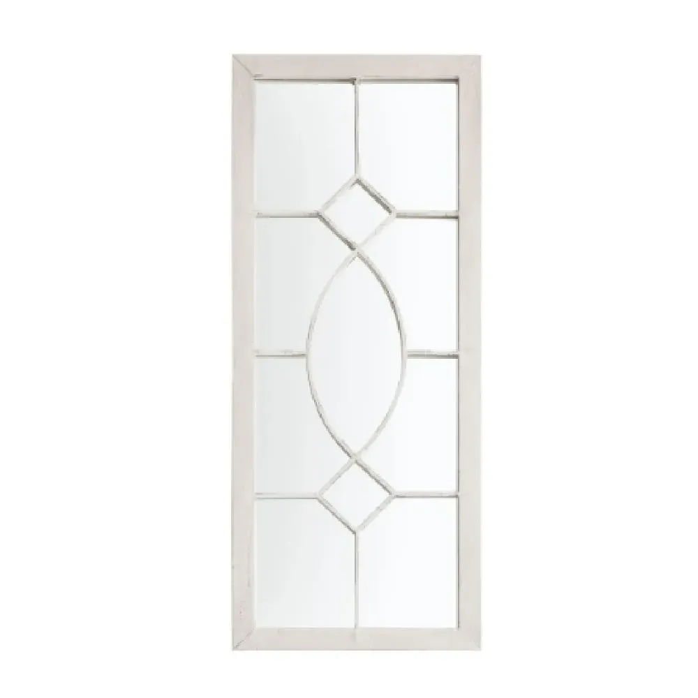 Chetham Window Design Wall Mirror - White