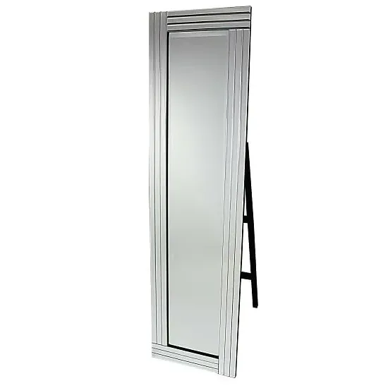 Cheval Triple Bar Floor Standing Mirror - Silver