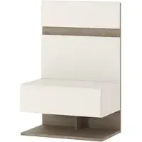 Cheya High Gloss Bedside Cabinet with 1 Shelf - White, Truffle Oak