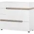 Cheya High Gloss Chest of 4 Drawers - White, Truffle Oak