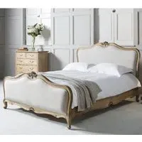 Chia King Size Bed Frame - Weathered, Linen